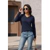 imageMAGCOMSEN Womens V Neck Sweater 2025 Spring Casual Long Sleeve Tops Knit Lightweight Pullover Sweaters JumperNavy