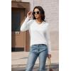 imageMAGCOMSEN Womens V Neck Sweater 2025 Spring Casual Long Sleeve Tops Knit Lightweight Pullover Sweaters JumperWhite