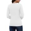 imageMAGCOMSEN Womens V Neck Sweater 2025 Spring Casual Long Sleeve Tops Knit Lightweight Pullover Sweaters JumperWhite