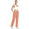 imageMAGCOMSEN Womens Velour Pants Soft Velvet Straight Leg Sweatpants Elastic Waist Warm Lounge Pant with PocketsApricot