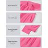 imageMAGCOMSEN Womens Velour Pants Soft Velvet Straight Leg Sweatpants Elastic Waist Warm Lounge Pant with PocketsFluorescent Pink