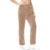 imageMAGCOMSEN Womens Velour Pants Soft Velvet Straight Leg Sweatpants Elastic Waist Warm Lounge Pant with PocketsLight Brown