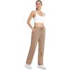 imageMAGCOMSEN Womens Velour Pants Soft Velvet Straight Leg Sweatpants Elastic Waist Warm Lounge Pant with PocketsLight Brown