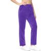 imageMAGCOMSEN Womens Velour Pants Soft Velvet Straight Leg Sweatpants Elastic Waist Warm Lounge Pant with PocketsLight Purple