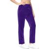 imageMAGCOMSEN Womens Velour Pants Soft Velvet Straight Leg Sweatpants Elastic Waist Warm Lounge Pant with PocketsPurple