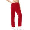 imageMAGCOMSEN Womens Velour Pants Soft Velvet Straight Leg Sweatpants Elastic Waist Warm Lounge Pant with PocketsTomato