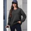 imageMAGCOMSEN Womens Winter Sweatshirts Sherpa Lined Crewneck Fleece Pullover Warm Casual Heavyweight Long Sleeve TopsDark Grey