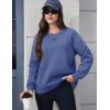 imageMAGCOMSEN Womens Winter Sweatshirts Sherpa Lined Crewneck Fleece Pullover Warm Casual Heavyweight Long Sleeve TopsGrey Blue
