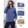 imageMAGCOMSEN Womens Winter Sweatshirts Sherpa Lined Crewneck Fleece Pullover Warm Casual Heavyweight Long Sleeve TopsGrey Blue