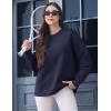 imageMAGCOMSEN Womens Winter Sweatshirts Sherpa Lined Crewneck Fleece Pullover Warm Casual Heavyweight Long Sleeve TopsNavy