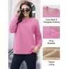 imageMAGCOMSEN Womens Winter Sweatshirts Sherpa Lined Crewneck Fleece Pullover Warm Casual Heavyweight Long Sleeve TopsPink Grey