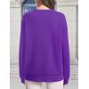 imageMAGCOMSEN Womens Winter Sweatshirts Sherpa Lined Crewneck Fleece Pullover Warm Casual Heavyweight Long Sleeve TopsPurple