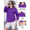 imageMAGCOMSEN Womens Winter Sweatshirts Sherpa Lined Crewneck Fleece Pullover Warm Casual Heavyweight Long Sleeve TopsPurple