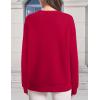 imageMAGCOMSEN Womens Winter Sweatshirts Sherpa Lined Crewneck Fleece Pullover Warm Casual Heavyweight Long Sleeve TopsTomato Red
