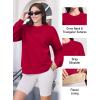 imageMAGCOMSEN Womens Winter Sweatshirts Sherpa Lined Crewneck Fleece Pullover Warm Casual Heavyweight Long Sleeve TopsTomato Red