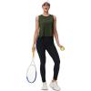 imageMAGCOMSEN Womens Workout Tank Tops Crop Sleeveless Athletic Moisture Wicking Loose Fit Summer ShirtArmygreen
