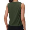 imageMAGCOMSEN Womens Workout Tank Tops Crop Sleeveless Athletic Moisture Wicking Loose Fit Summer ShirtArmygreen