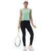 imageMAGCOMSEN Womens Workout Tank Tops Crop Sleeveless Athletic Moisture Wicking Loose Fit Summer ShirtGreygreen