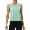 imageMAGCOMSEN Womens Workout Tank Tops Crop Sleeveless Athletic Moisture Wicking Loose Fit Summer ShirtGreygreen