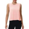 imageMAGCOMSEN Womens Workout Tank Tops Crop Sleeveless Athletic Moisture Wicking Loose Fit Summer ShirtLightpink