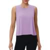 imageMAGCOMSEN Womens Workout Tank Tops Crop Sleeveless Athletic Moisture Wicking Loose Fit Summer ShirtLightpurple