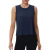 imageMAGCOMSEN Womens Workout Tank Tops Crop Sleeveless Athletic Moisture Wicking Loose Fit Summer ShirtNavyblue