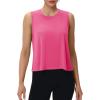 imageMAGCOMSEN Womens Workout Tank Tops Crop Sleeveless Athletic Moisture Wicking Loose Fit Summer ShirtRosered