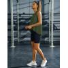 imageMAGCOMSEN Womens Workout Tank Tops Loose Fit Gym Yoga Sleeveless Shirts Athletic Running Tops FlowyArmygreen