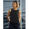 imageMAGCOMSEN Womens Workout Tank Tops Loose Fit Gym Yoga Sleeveless Shirts Athletic Running Tops FlowyBlack