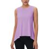 imageMAGCOMSEN Womens Workout Tank Tops Loose Fit Gym Yoga Sleeveless Shirts Athletic Running Tops FlowyLightpurple