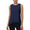 imageMAGCOMSEN Womens Workout Tank Tops Loose Fit Gym Yoga Sleeveless Shirts Athletic Running Tops FlowyNavyblue
