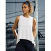 imageMAGCOMSEN Womens Workout Tank Tops Loose Fit Gym Yoga Sleeveless Shirts Athletic Running Tops FlowyWhite