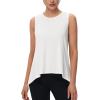imageMAGCOMSEN Womens Workout Tank Tops Loose Fit Gym Yoga Sleeveless Shirts Athletic Running Tops FlowyWhite