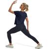 imageMAGCOMSEN Womens Workout Tops Short Sleeve Athletic Shirts Crop Split Back Tops Gym Running Quick Dry Loose FitNavy