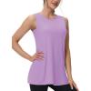 imageMAGCOMSEN Workout Tank Tops for Women Loose Fit Sleeveless Tops Quick Dry Lightweight Athletic Gym Yoga Exercise ShirtsLightpurple