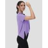imageMAGCOMSEN Workout Top for Women Short Sleeve Athletic Yoga Crop Shirts Flowy Side Slit Loose Fit Tee Gym YogaTaro Purple