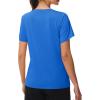 imageMAGCOMSEN Workout Tops for Women UPF 80 VNeck Short Sleeve Tee Shirt Quick Dry T Shirts Gym Athletic Yoga TopAzure