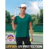 imageMAGCOMSEN Workout Tops for Women UPF 80 VNeck Short Sleeve Tee Shirt Quick Dry T Shirts Gym Athletic Yoga TopEgreen