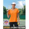 imageMAGCOMSEN Workout Tops for Women UPF 80 VNeck Short Sleeve Tee Shirt Quick Dry T Shirts Gym Athletic Yoga TopFrorange