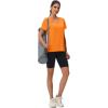 imageMAGCOMSEN Workout Tops for Women UPF 80 VNeck Short Sleeve Tee Shirt Quick Dry T Shirts Gym Athletic Yoga TopFrorange