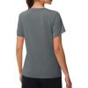 imageMAGCOMSEN Workout Tops for Women UPF 80 VNeck Short Sleeve Tee Shirt Quick Dry T Shirts Gym Athletic Yoga TopGray