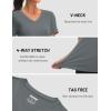 imageMAGCOMSEN Workout Tops for Women UPF 80 VNeck Short Sleeve Tee Shirt Quick Dry T Shirts Gym Athletic Yoga TopGray