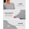 imageMAGCOMSEN Workout Tops for Women UPF 80 VNeck Short Sleeve Tee Shirt Quick Dry T Shirts Gym Athletic Yoga TopLightgrey