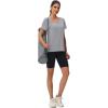 imageMAGCOMSEN Workout Tops for Women UPF 80 VNeck Short Sleeve Tee Shirt Quick Dry T Shirts Gym Athletic Yoga TopLightgrey