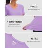 imageMAGCOMSEN Workout Tops for Women UPF 80 VNeck Short Sleeve Tee Shirt Quick Dry T Shirts Gym Athletic Yoga TopLightpurple