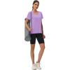 imageMAGCOMSEN Workout Tops for Women UPF 80 VNeck Short Sleeve Tee Shirt Quick Dry T Shirts Gym Athletic Yoga TopLightpurple