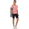 imageMAGCOMSEN Workout Tops for Women UPF 80 VNeck Short Sleeve Tee Shirt Quick Dry T Shirts Gym Athletic Yoga TopPink
