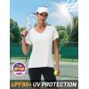 imageMAGCOMSEN Workout Tops for Women UPF 80 VNeck Short Sleeve Tee Shirt Quick Dry T Shirts Gym Athletic Yoga TopWhite
