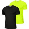 imageMAGCOMSEN 2 Pack Mens Short Sleeve Dry Fit Athletic Shirts UPF 50 Running Gym Workout Tops Moisture Wicking Cooling ShirtsBlackFlgreen