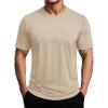 imageMAGCOMSEN Mens Dry Fit Workout Shirts Short Sleeve Tee Shirts Moisture Wicking Athletic Running Performence TshirtsKhaki